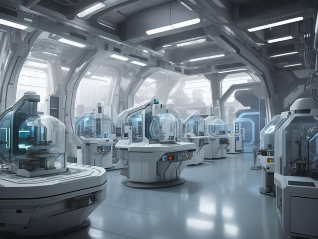 Photo futuristic science lab background