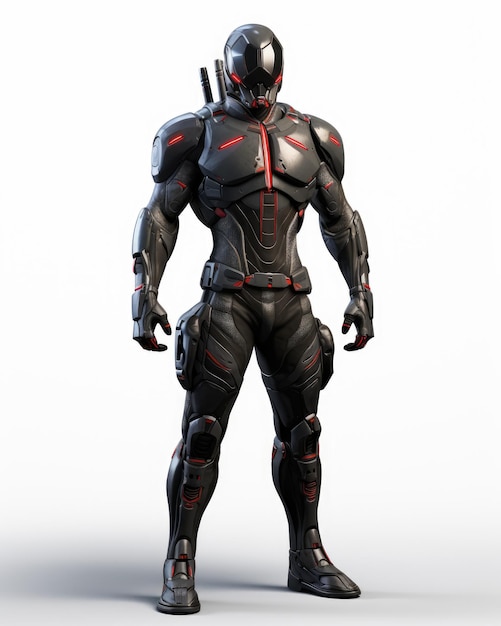 Futuristic SciFi 3D Game Character desig cyborg robot avatar inspired by fortnite and star wars