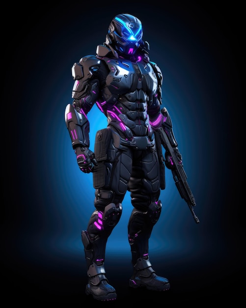 Futuristic SciFi 3D Game Character desig cyborg robot avatar inspired by fortnite and star wars