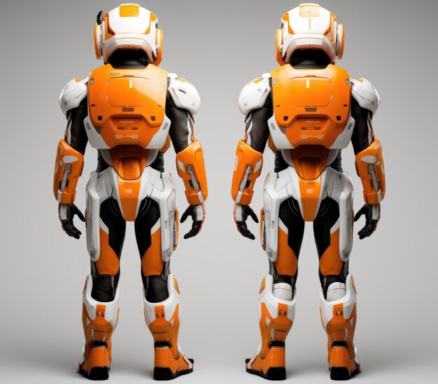Futuristic scifi 3d game character desig cyborg robot avatar inspired by fortnite and star wars