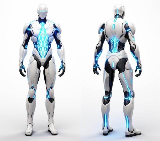 Futuristic SciFi 3D Game Character desig cyborg robot avatar inspired by fortnite and star wars