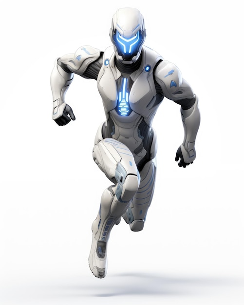 Futuristic scifi 3d game character desig cyborg robot avatar inspired by fortnite and star wars