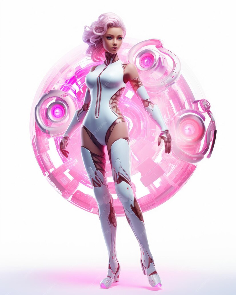 Premium AI Image | Futuristic SciFi 3D Game Character Design Cyborg