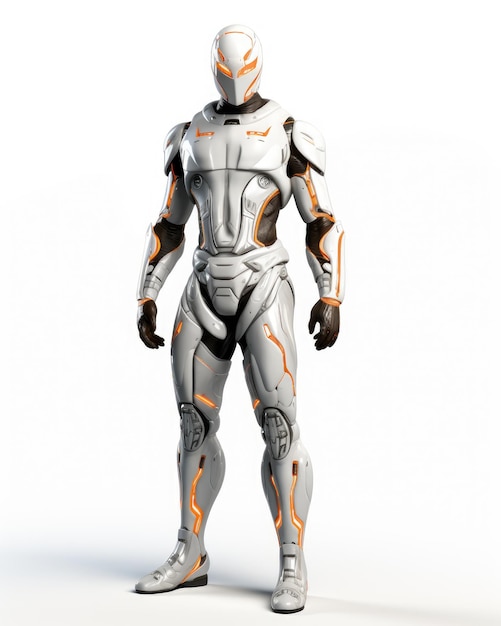 Photo futuristic scifi 3d game character design cyborg robot avatar inspired by fortnite and star wars