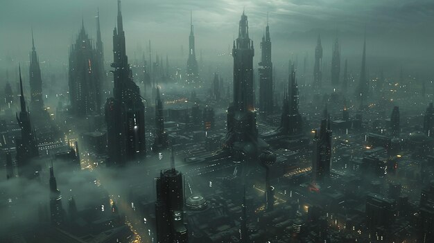 Photo futuristic scifi cityscapes