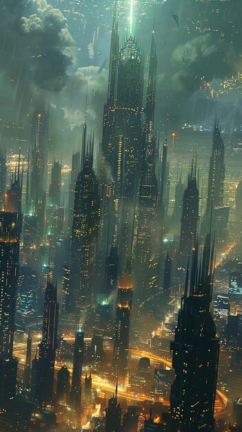 Photo futuristic scifi cityscapes