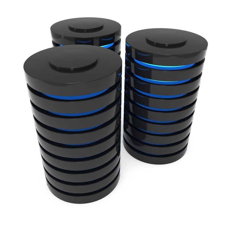 Photo futuristic server hard disk and database or battery cell
