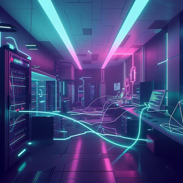 Futuristic server room