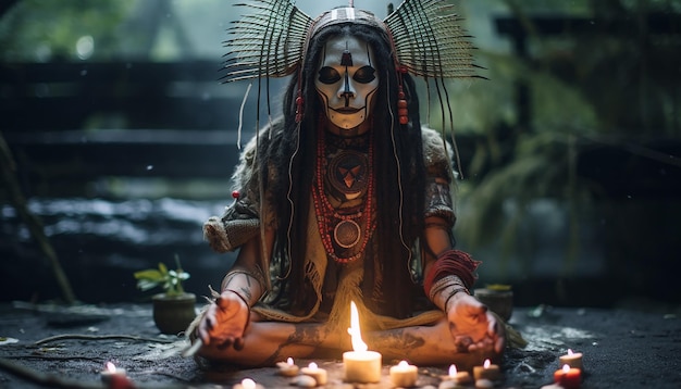 Футуристическая ритуальная шаманская фотография