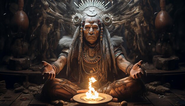 Foto fotografia sciamanica rituale sciamano futuristico