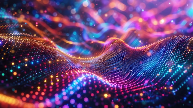 futuristic shimmering particles 3d abstract background