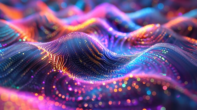 futuristic shimmering particles 3d abstract background