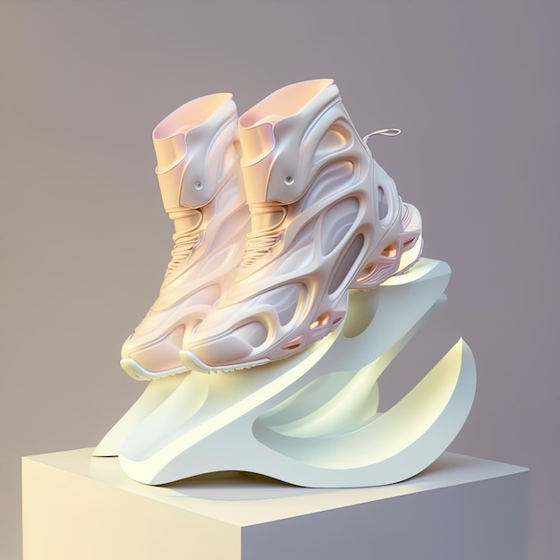 Futuristic shoes inspired by pastels colors Generated By AI