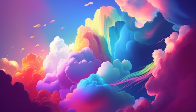 Futuristic sky colourful cloud wallpaper background