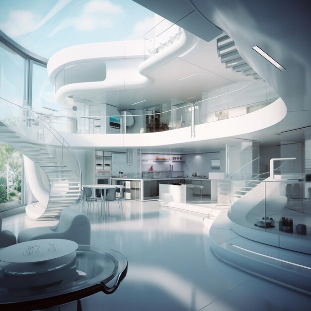 futuristic smart home high realistic no text lates design