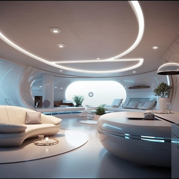 futuristic smart home high realistic no text lates design