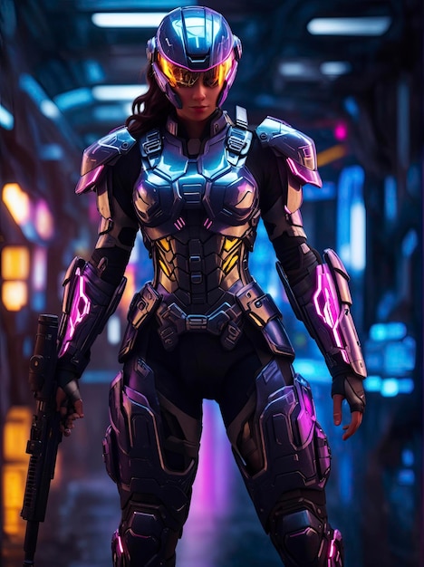 Premium AI Image | Futuristic Soldier of the SciFi Frontier