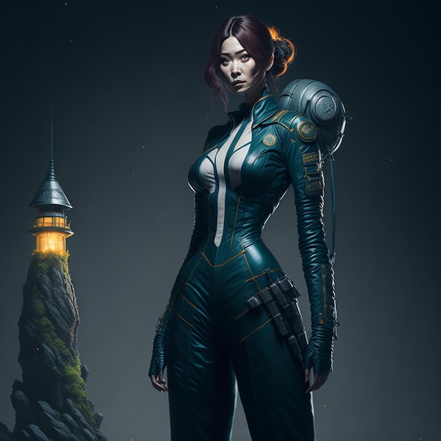 futuristic soldier woman futuristic woman portrait