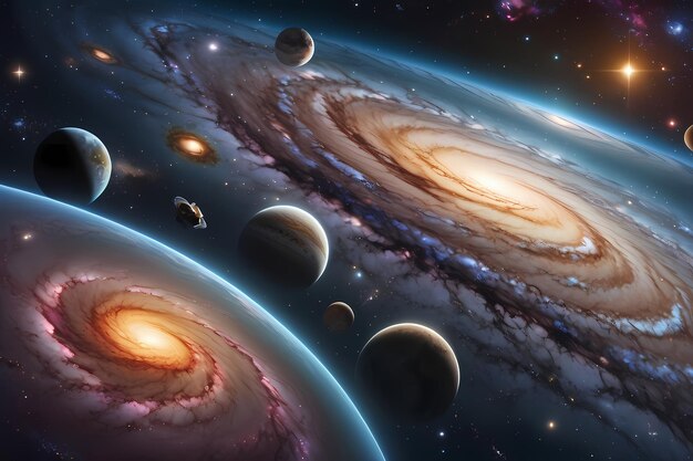 Photo futuristic space galaxy background