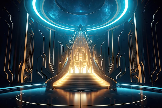 Futuristic space stage design Generartive Ai