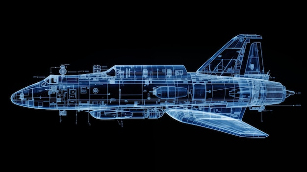 Photo futuristic spaceship blueprint detailed photogram for engineering exploration