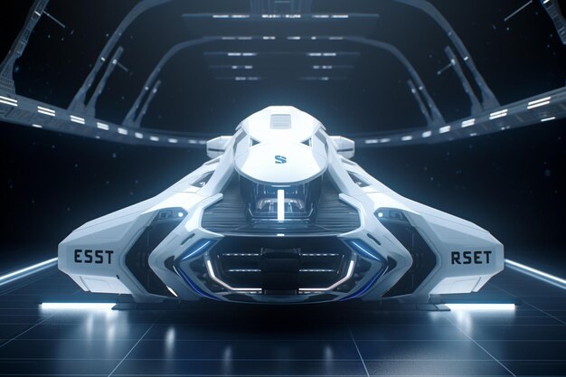 A futuristic spaceship with the word Reset on Generative ai