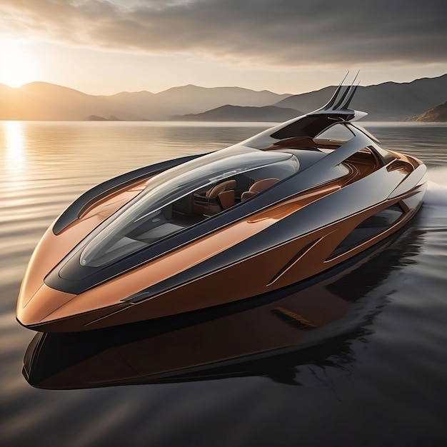 A futuristic speedboat concept