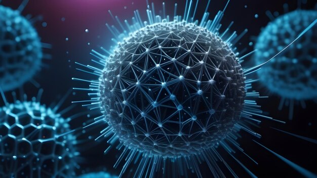 医療と宇宙研究における技術と接続性を象徴する未来的な球体構造