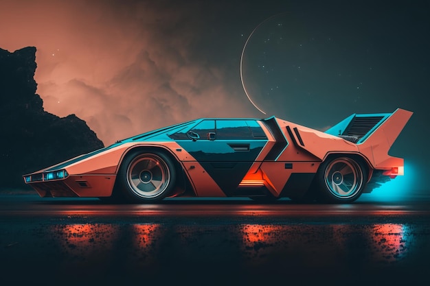 Futuristic Sports Car AI generative