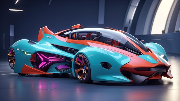 A futuristic sports car is shown in this image