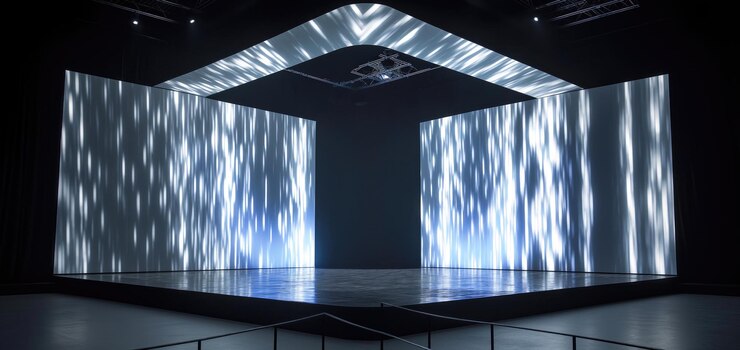 Futuristic stage design with dynamic lighting for event productions