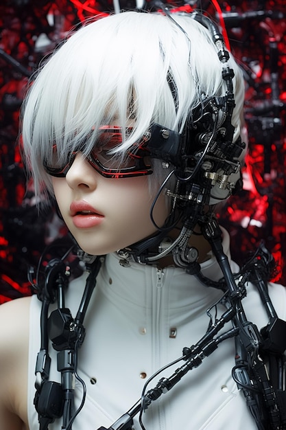 Futuristic Steampunk Girl in Armor Realistic 3D Model of a Female Cyborg Striking Pose Ai generated