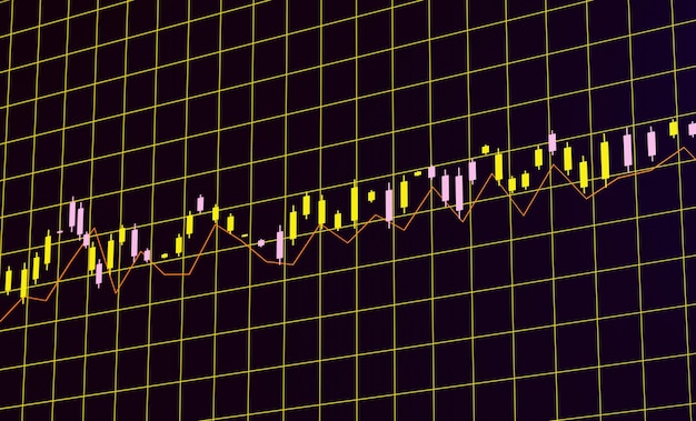 未来的な証券取引所のシーン抽象的な外国為替株式市場の暗号価格チャートの背景市場の動きクリエイティブなコンセプトのチャートアップインフォグラフィック現実的な3Dデザイン成長世界経済