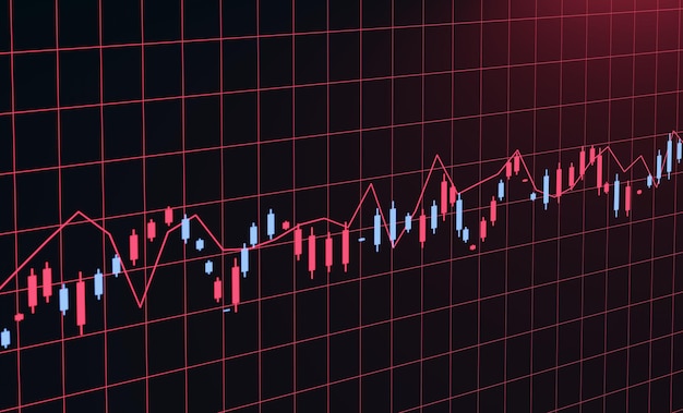 Scena futuristica della borsa valori fondo astratto del grafico dei prezzi delle criptovalute del mercato azionario forex movimenti di mercato il concetto creativo crea infografiche design 3d realistico crescita economia mondiale