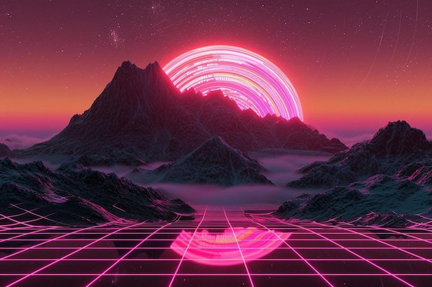 Futuristic and stylish synthwave retrowave wallpaper that will give your device a unique look