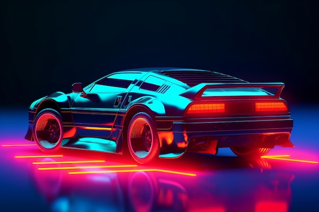 Futuristic Synthwave Cyberpunk Car AI