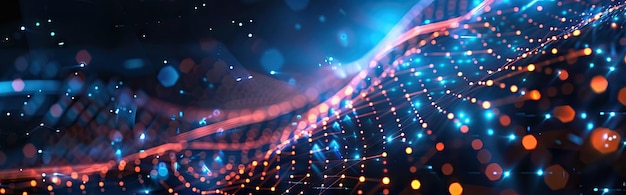 futuristic technology abstract lines and grid in virtual space from the concept of digital technology and the internet ai generated illustration
