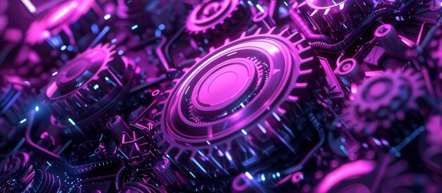 Photo futuristic technology background featuring gears and electronics symbolizing innovation and advancement