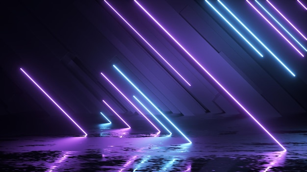 Futuristic technology background with neon lines