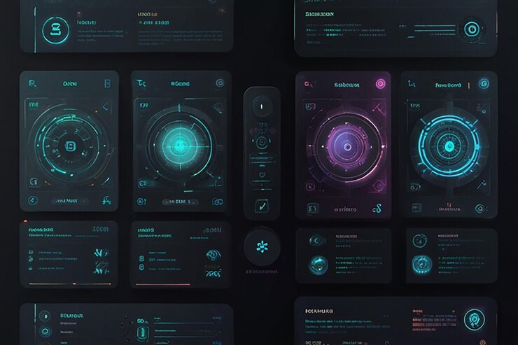 Photo futuristic technology interface design