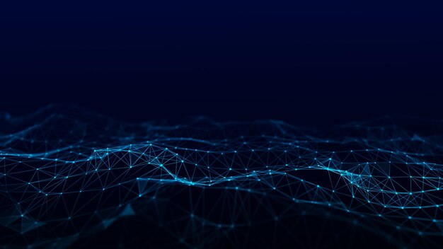 futuristic technology wave digital cyberspace abstract wave with moving particles on a black background big data analytics