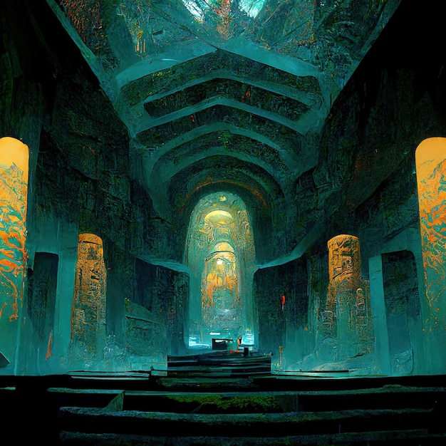 futuristic tomb environment interior