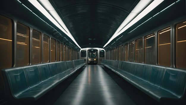 Photo a futuristic train traveling through a tunnel