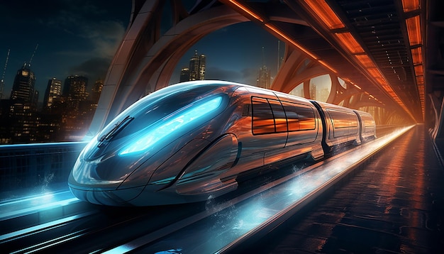 Futuristic travel at the speed of light Time travel with super fast speed