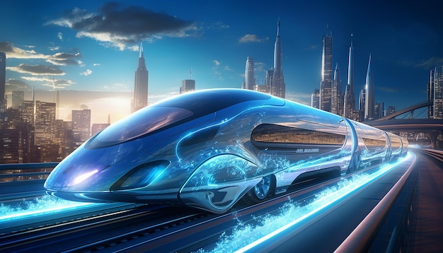 Futuristic travel at the speed of light time travel with super fast speed