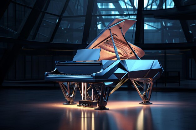 futuristic triangular grand piano