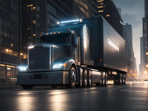 Futuristic Truck Transportation Background