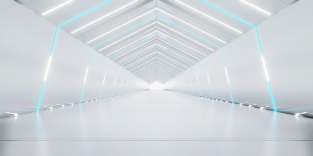 Futuristic tunnel corridor design.