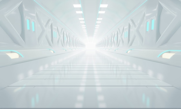 Futuristic tunnel corridor design.