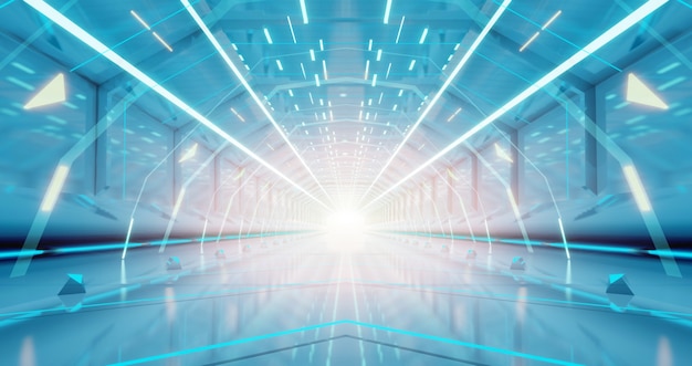 Photo futuristic tunnel corridor design